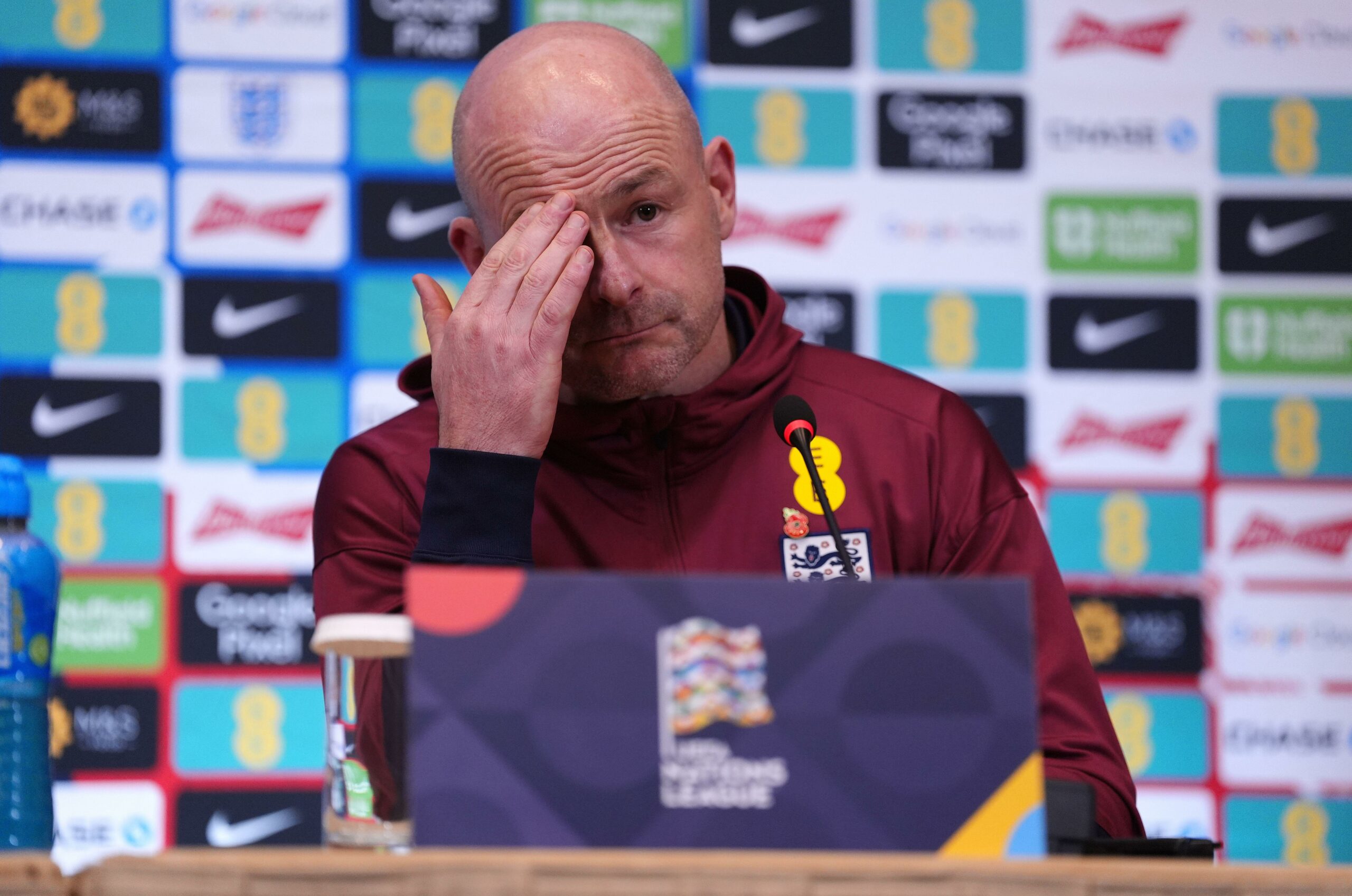 England manager Lee Carsley during a press conference at the Intercontinental Hotel in Athens, Greece. Picture date: Wednesday November 13, 2024.