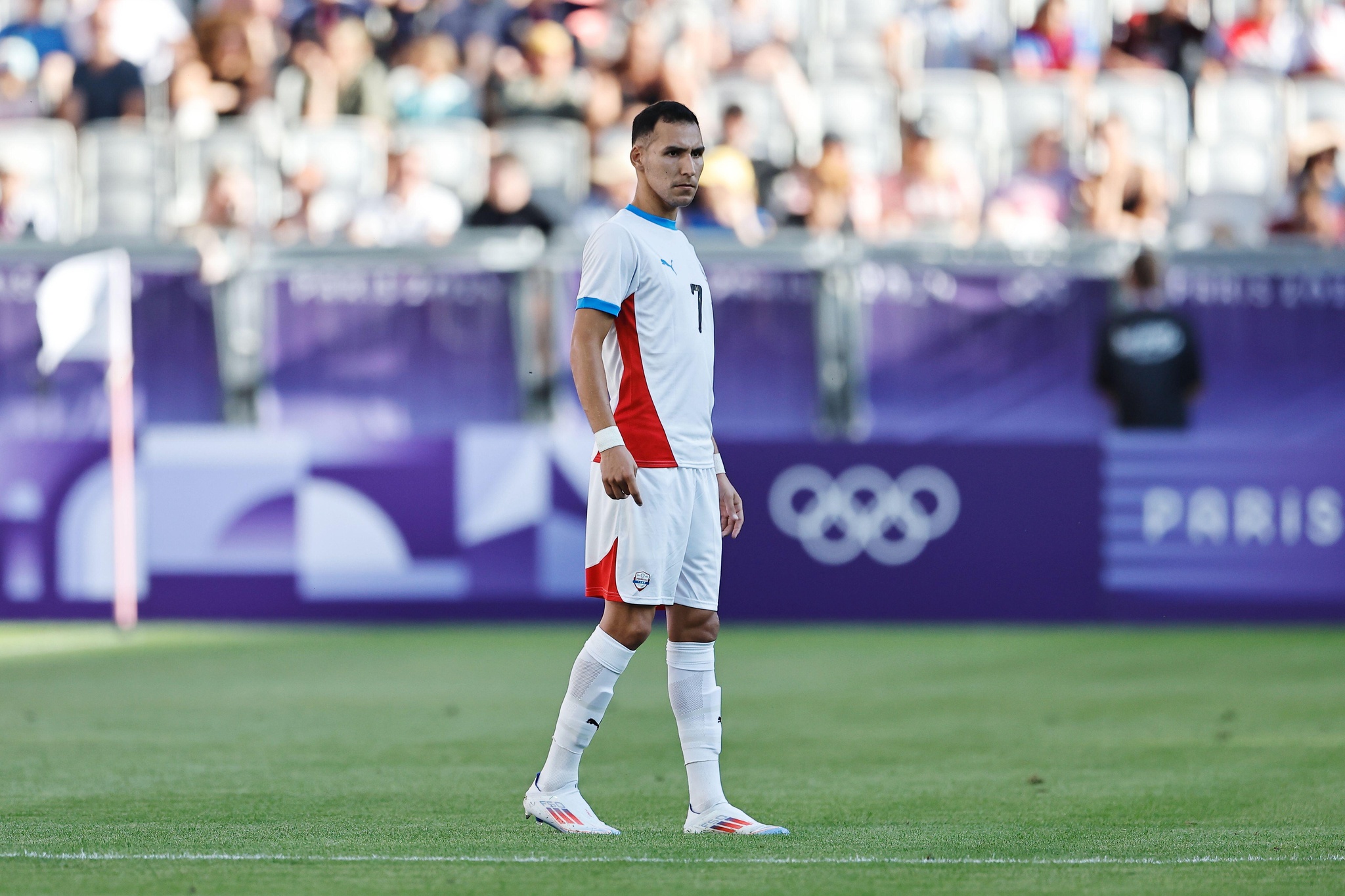 Bordeaux, France. 24th July, 2024. Marcelo Fernandez (PAR) Football/Soccer : Paris 2024 Olympic Games Men's football Group D match between Japan 5-0 Paraguay at the Stade de Bordeaux in Bordeaux, France . Credit: Mutsu Kawamori/AFLO/Alamy Live News