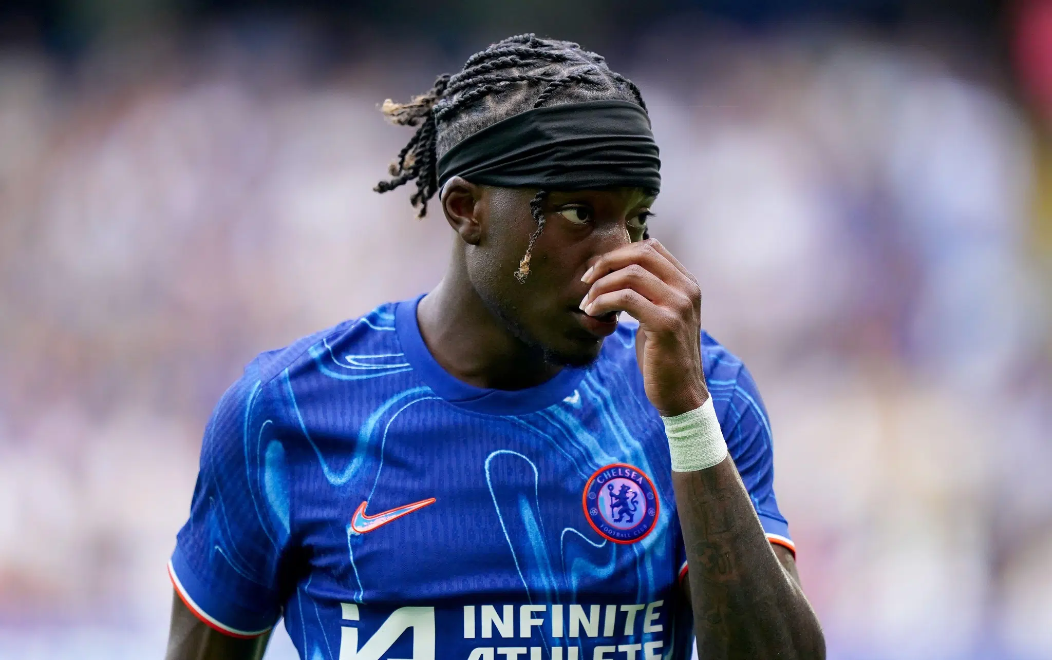 Chelsea's Noni Madueke during the pre-season friendly match at Stamford Bridge, London. Picture date: Sunday August 11, 2024.