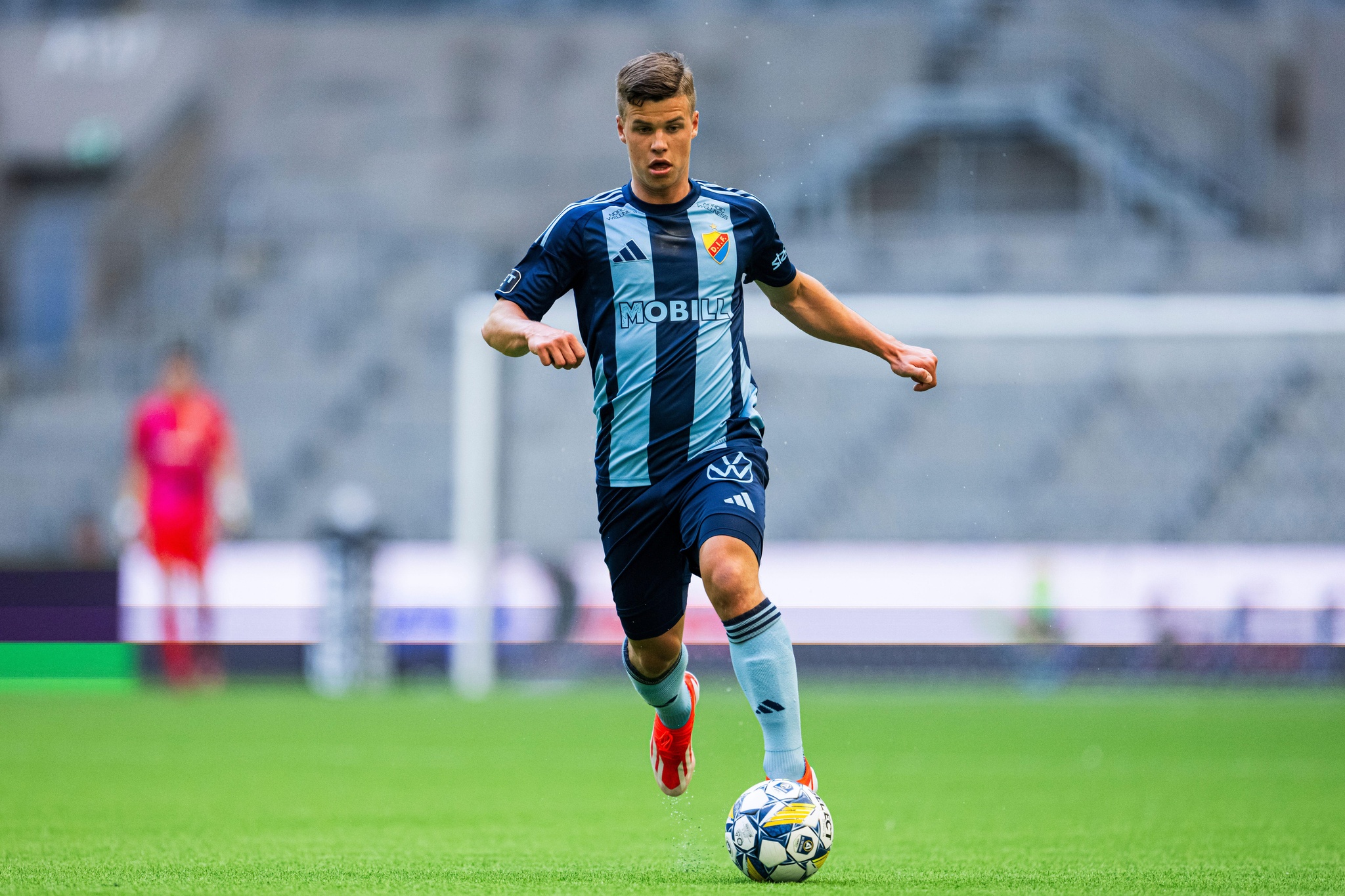 240520 Djurgårdens Samuel Dahl under fotbollsmatchen i Allsvenskan mellan Djurgården och Halmstad den 20 maj 2024 i Stockholm. Foto: Jonathan Näckstrand / BILDBYRÅN / COP 94 / JN0165 fotboll football soccer fotball allsvenskan djurgården halmstad (Photo by JONATHAN NÄCKSTRAND/Bildbyran/Sipa USA)