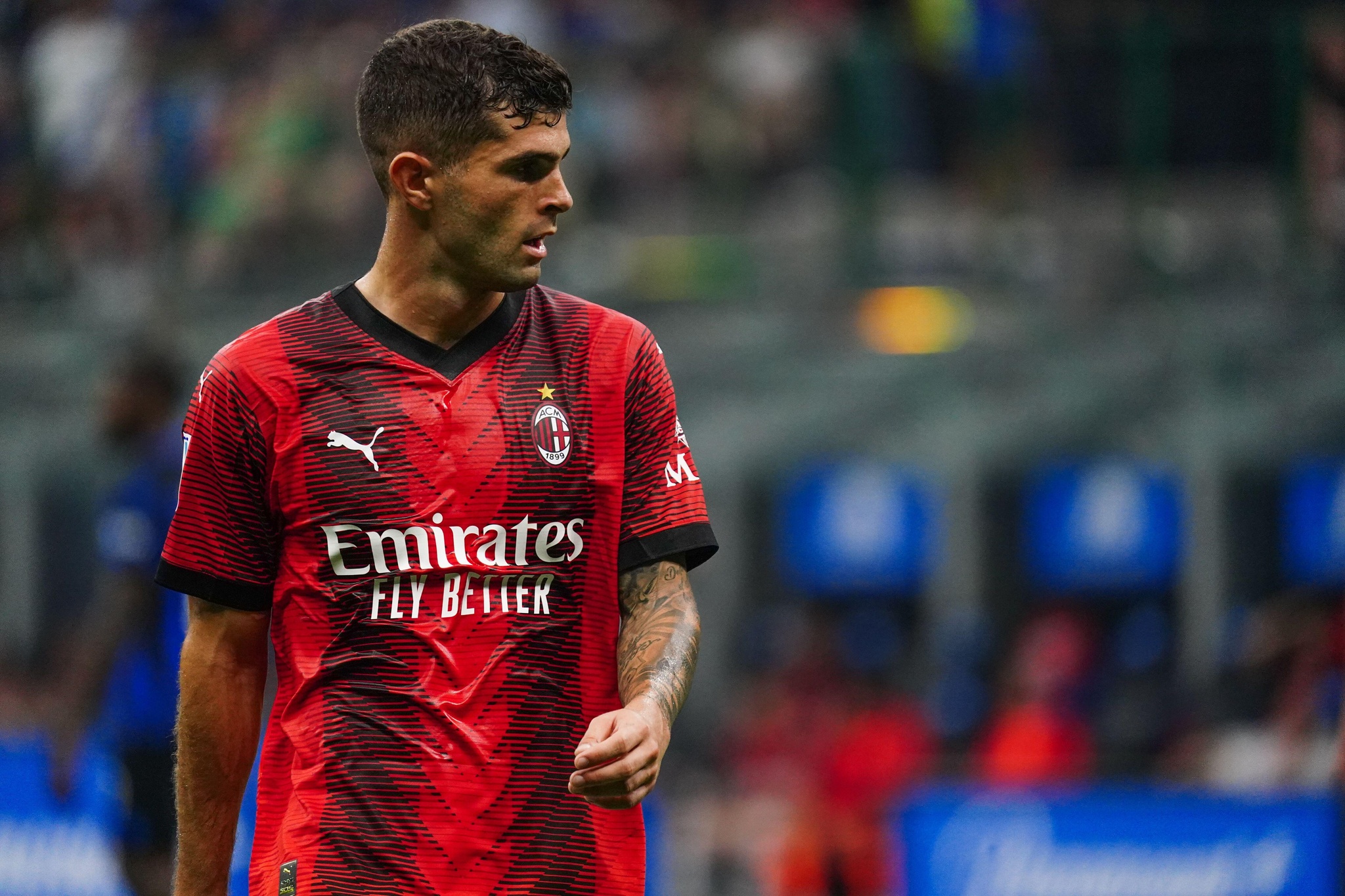 Christian Pulisic (AC Milan) during the Italian championship Serie A football match between FC Internazionale and AC Milan on September 16, 2023 at Giuseppe Meazza stadium in Milan, Italy
