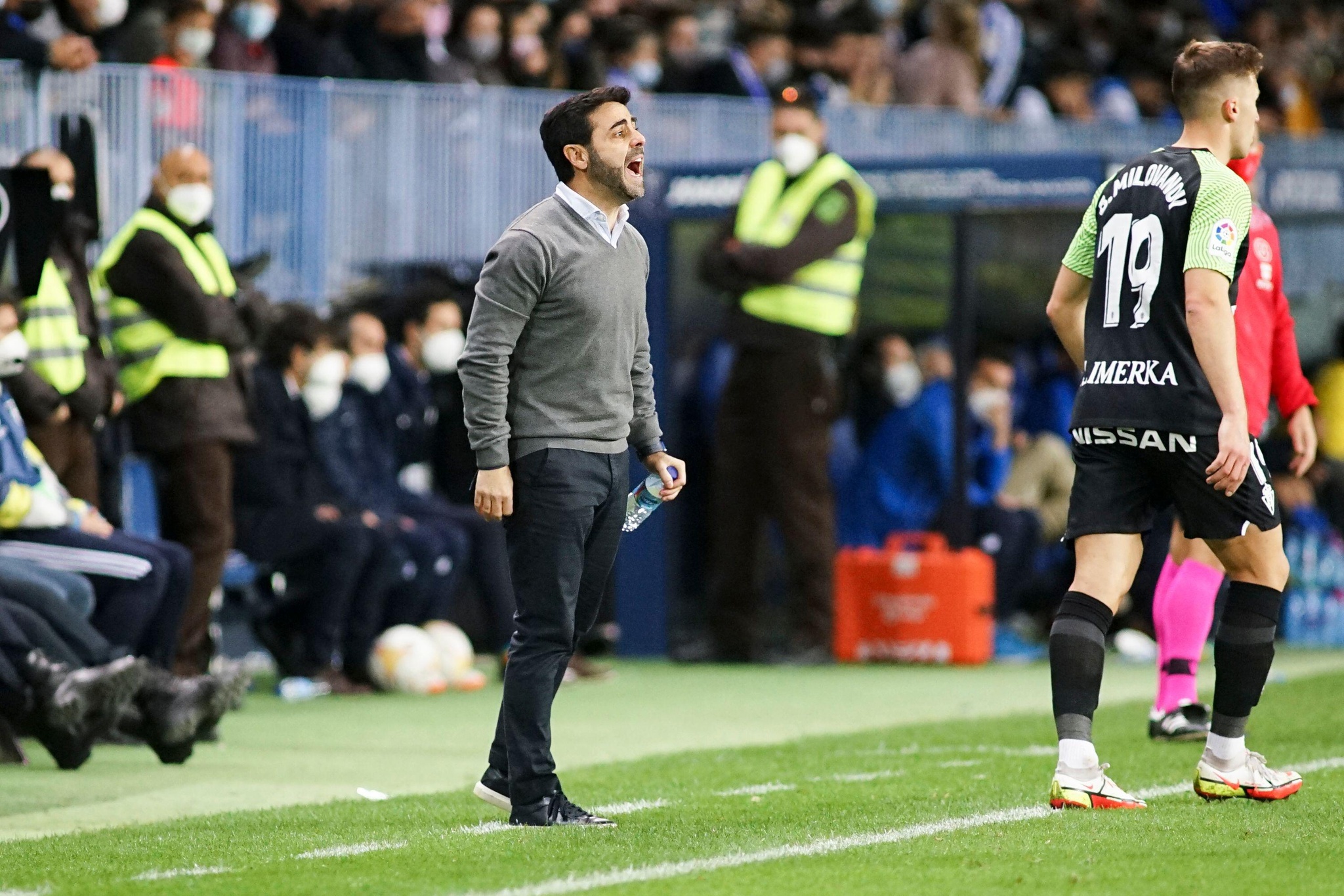Malaga, Spain. 9th Jan, 2022. Real Sporting coach David Gallego seen during the La Liga Smartbank 2021/2022 match between Malaga CF and Real Sporting at La Rosaleda Stadium in Malaga. (Credit Image: © Francis Gonzalez/SOPA Images via ZUMA Press Wire)