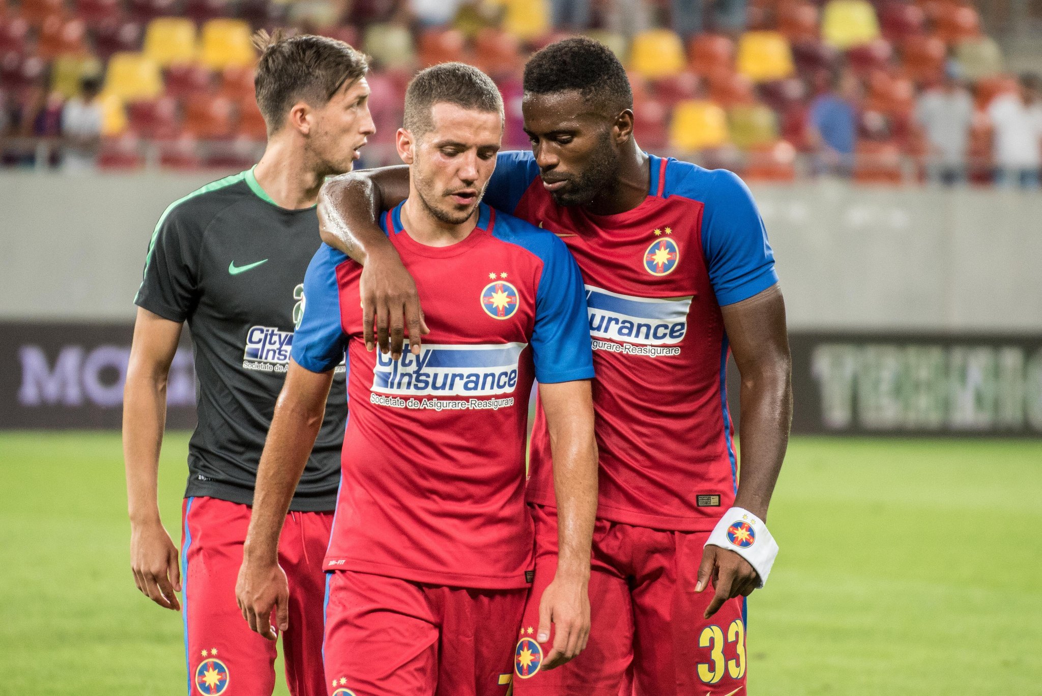 July 11, 2015: Fernando Varela #33 and Alexandru Chipciu #7 of FCSB at the end of the Soccer Liga Profesionista de Fotbal Romania LPF - FC Steaua Bucharest vs FC Petrolul Ploiesti at National Arena, Bucharest, Romania ROU. Foto: Catalin Soare(Credit Image: © Catalin Soare/Cal Sport Media/ZUMAPRESS.com)