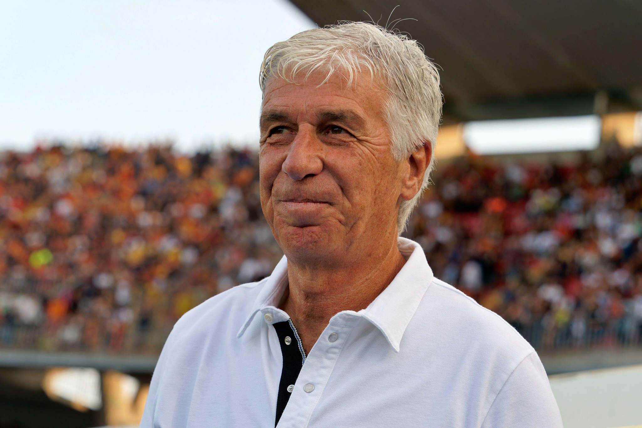 coach Gian Piero Gasperini of Atalanta during US Lecce vs Atalanta BC, Italian soccer Serie A match in Lecce, Italy, August 19 2024