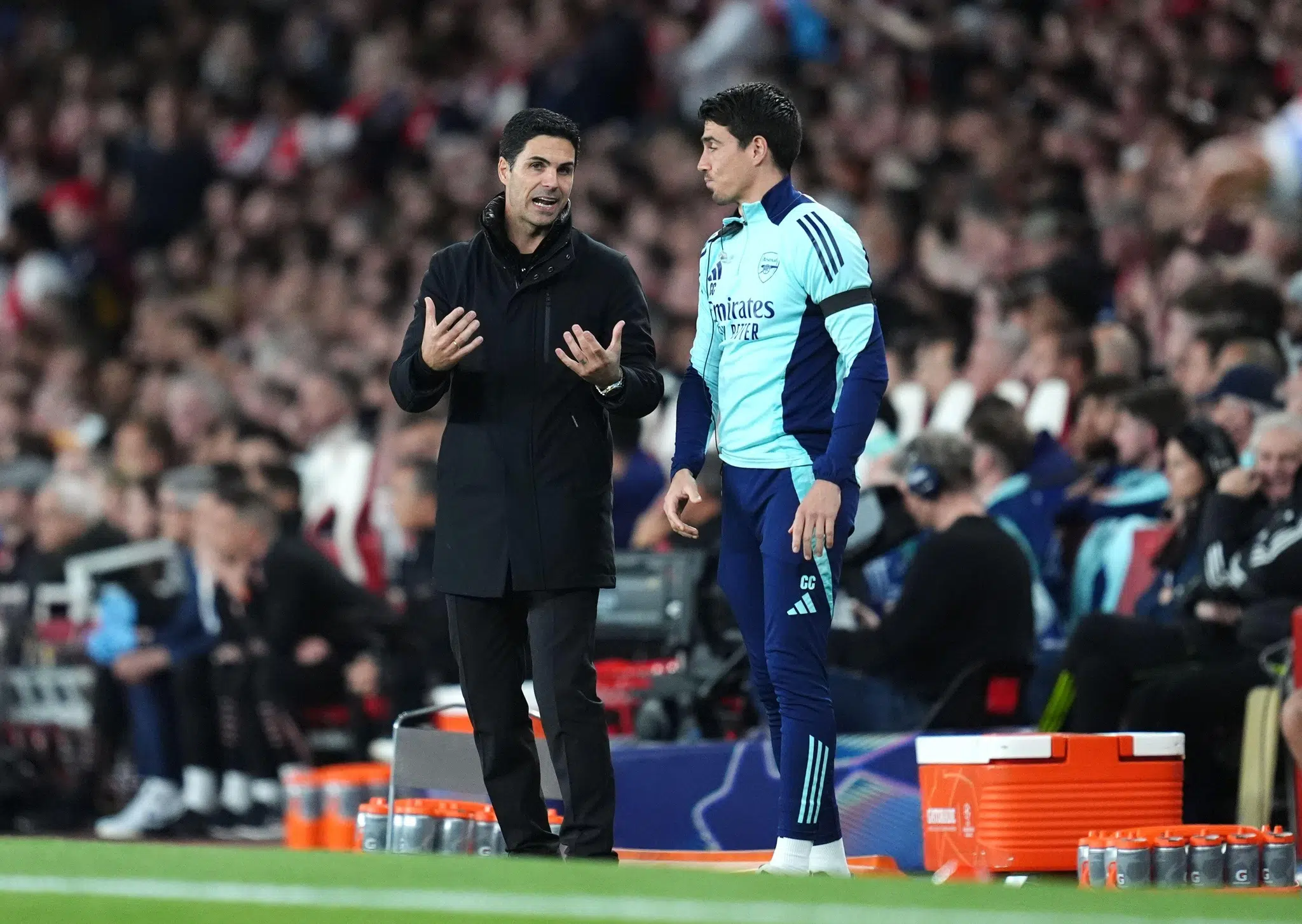 File photo dated 29/04/2025 of Arsenal assistant coach Carlos Cuesta (right), who has paid tribute to “incredible leader” Mikel Arteta as he prepares to leave the club. Issue date: Thursday June 19, 2025.