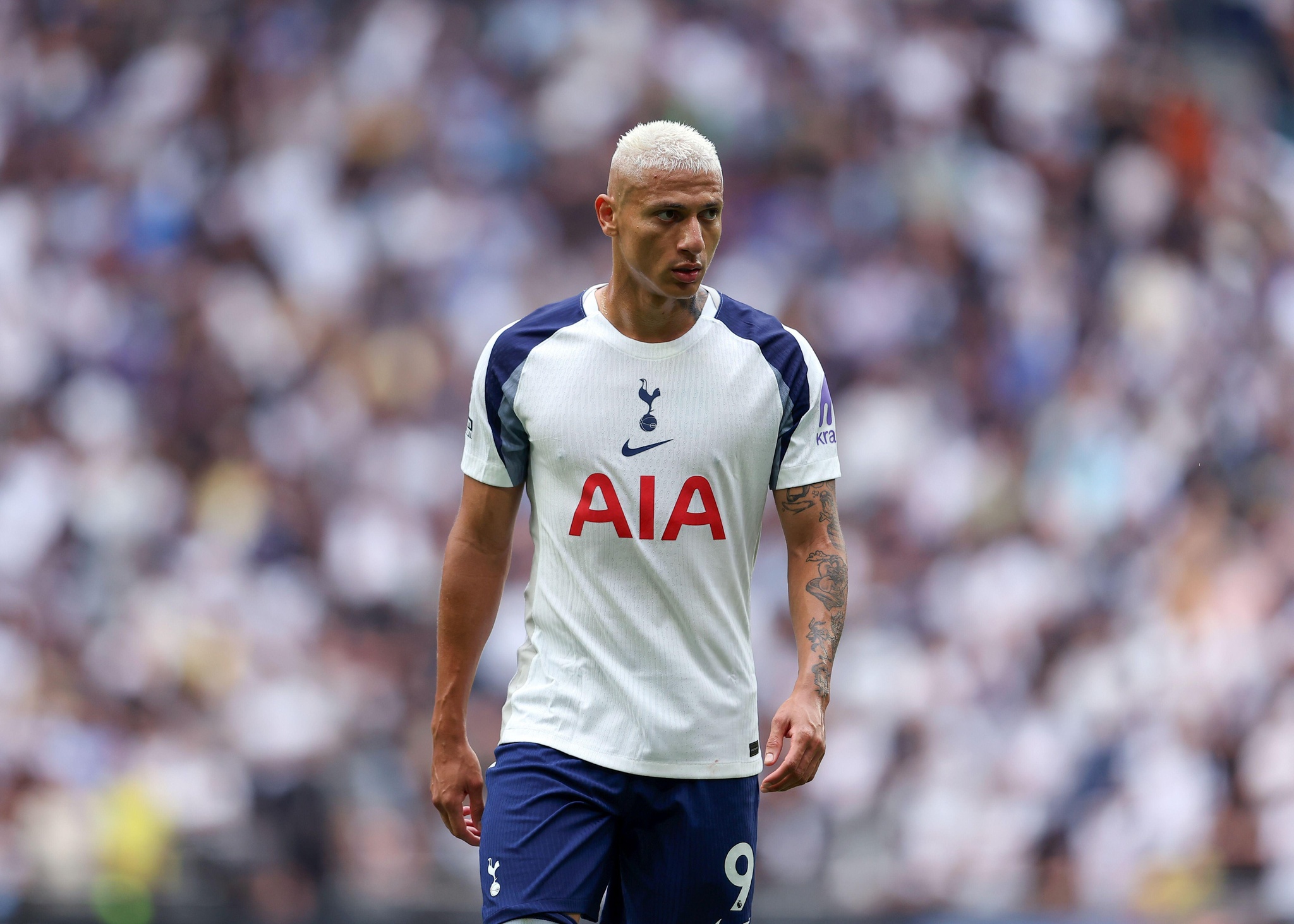 Tottenham Hotspur Stadium, London, UK. 30th Aug, 2025. Premier League Football, Tottenham Hotspur versus Bournemouth; Richarlison of Tottenham Hotspur Credit: Action Plus Sports/Alamy Live News