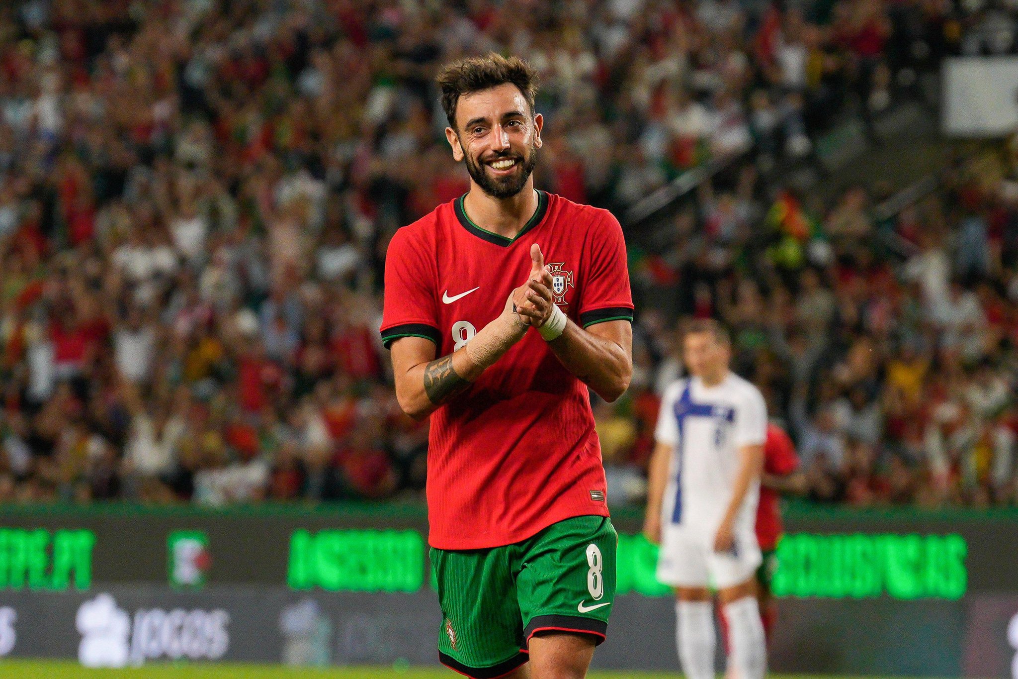Lisbon, Portugal. 04th June, 2024. Bruno Fernandes of Portugal in action during the UEFA friendly football match between Portugal and Finland at Estadio Jose Alvalade. Final score: Portugal 4:2 Finland Credit: SOPA Images Limited/Alamy Live News