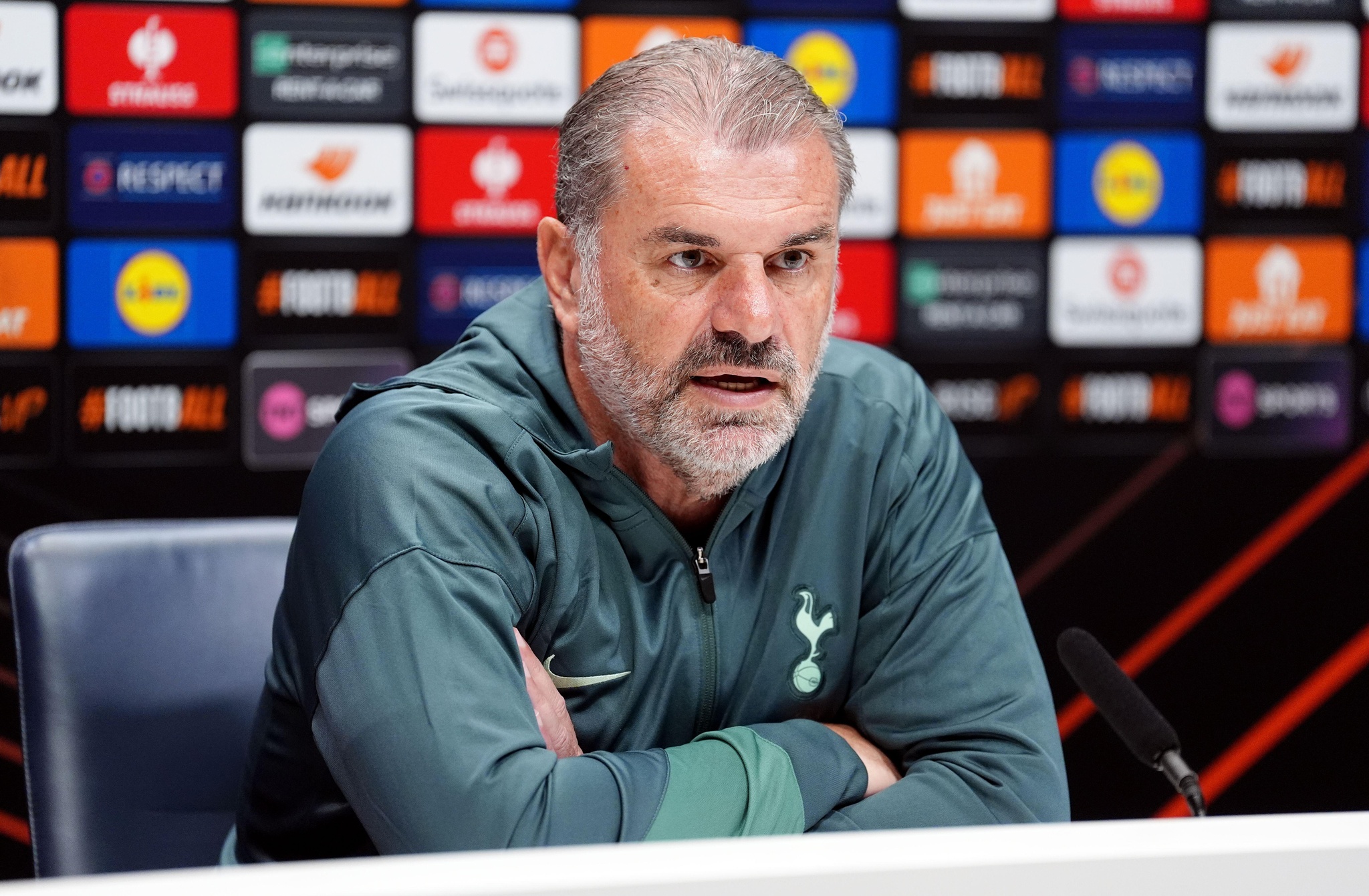 Tottenham Hotspur manager Ange Postecoglou during a press conference at Hotspur Way Training Ground, London. Picture date: Wednesday September 25, 2024.