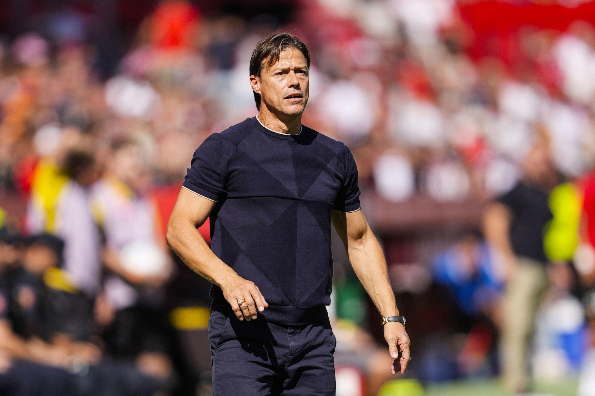 Matias Almeyda, head coach of Sevilla FC during the Spanish championship LaLiga football match between Sevilla FC and RCD Mallorca on 18 October 2025 at Estadio Ramon Sánchez Pizjuán in Seville, Spain