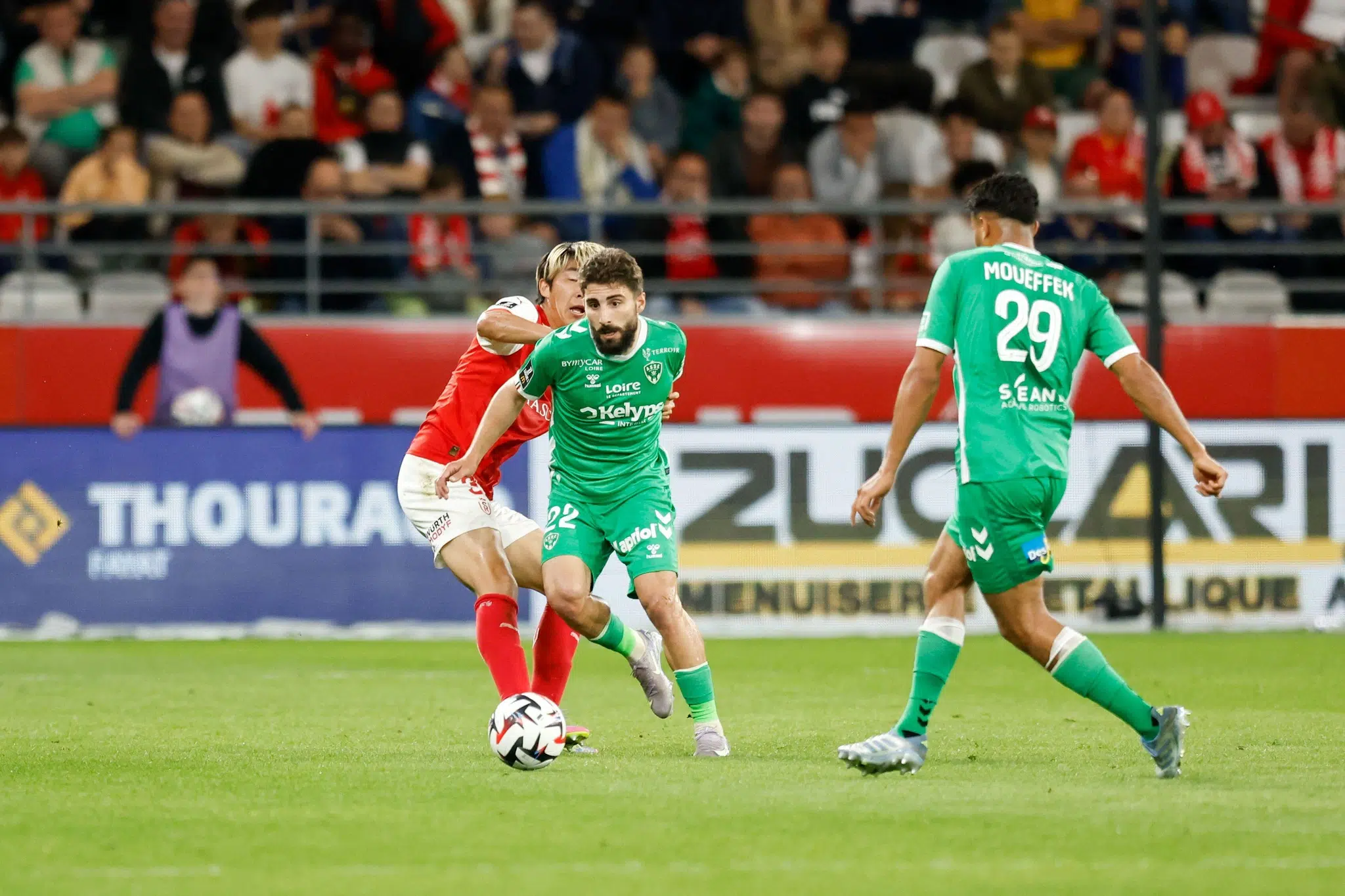 France. 10 May, 2025. 22 Zuriko DAVITASHVILI (asse) during the Ligue 1 McDonald's match between Reims and Saint-Etienne on May 10, 2025 at Stade Auguste Delaune in Reims, France. (Photo by Loic Baratoux/FEP/Icon Sport) Credit: Icon Sport/Alamy Live News