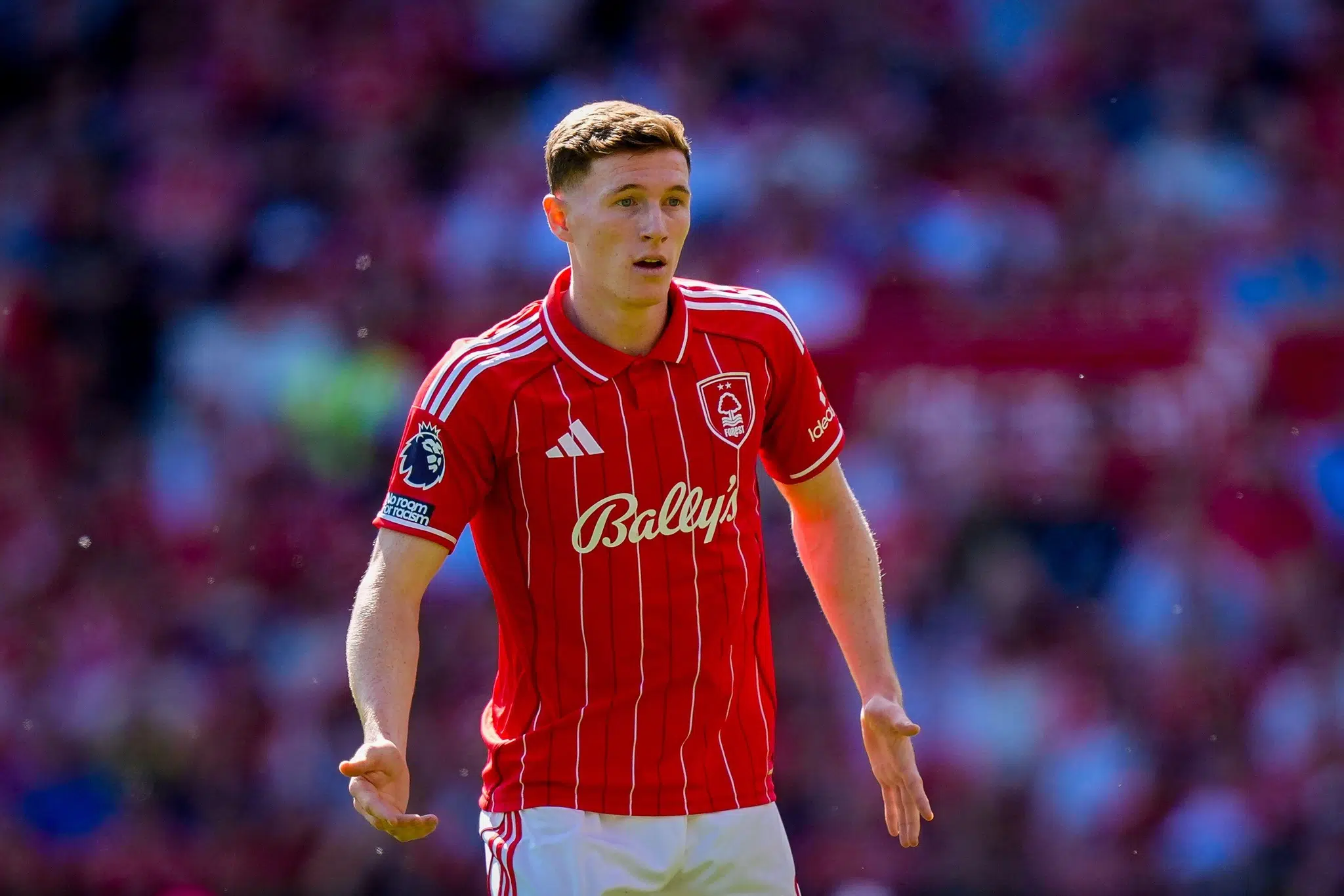 Elliot Anderson of Nottingham Forest during the Premier League match Nottingham Forest vs Bournemouth at City Ground, Nottingham, United Kingdom on 24 May 2026 (Photo by Maynard Manyowa/News Images)